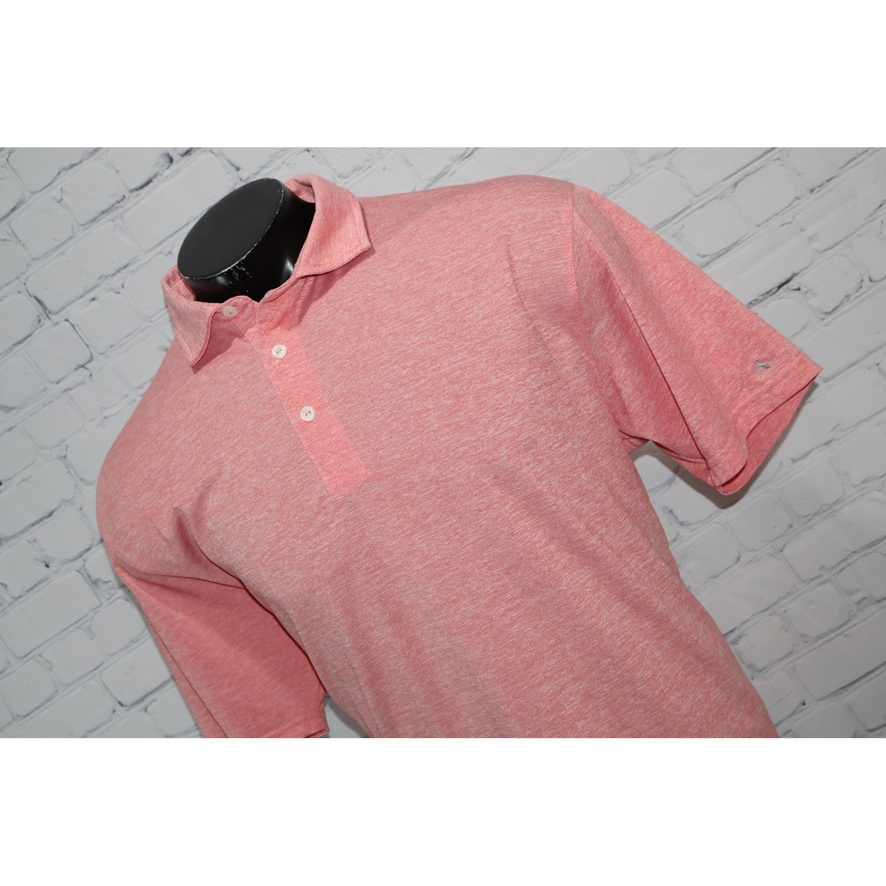 Fish Hippie Co Polo Mens XXL Pink Heathered Short Sleeve Performance Golf Shirt